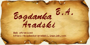Bogdanka Aradski vizit kartica